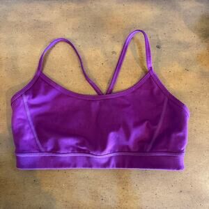 Zella Strappy Back Sports Bra Purple Size M